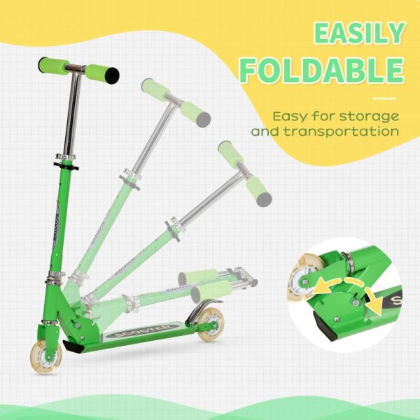 2 in 1 Design Snow Scooter and Wheeled Scooter- Green on Sale