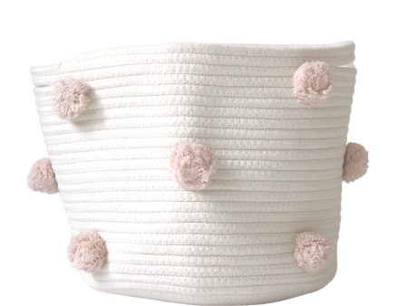 Blush Pom Basket - Medium Sale