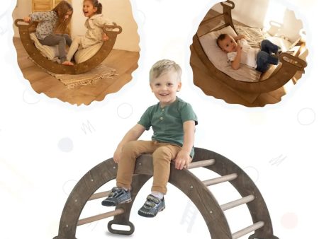 Climbing Arch & Rocker Balance - Montessori Climbers for Kids 1-7 Y.o. – Chocolate For Sale