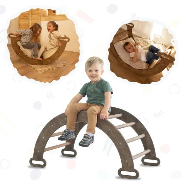 Climbing Arch & Rocker Balance - Montessori Climbers for Kids 1-7 Y.o. – Chocolate For Sale