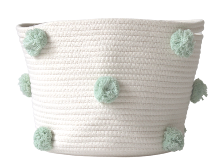 Mint Pom Basket - Medium Hot on Sale