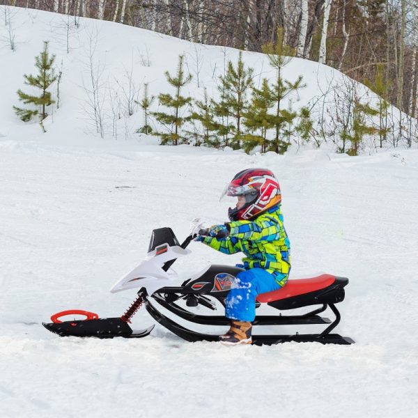 Soozier Snow Racer Sleds for Kids with Padded Rubber Seat - Red & White Online Sale