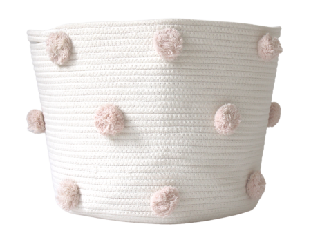 Blush Pom Basket - Large For Cheap