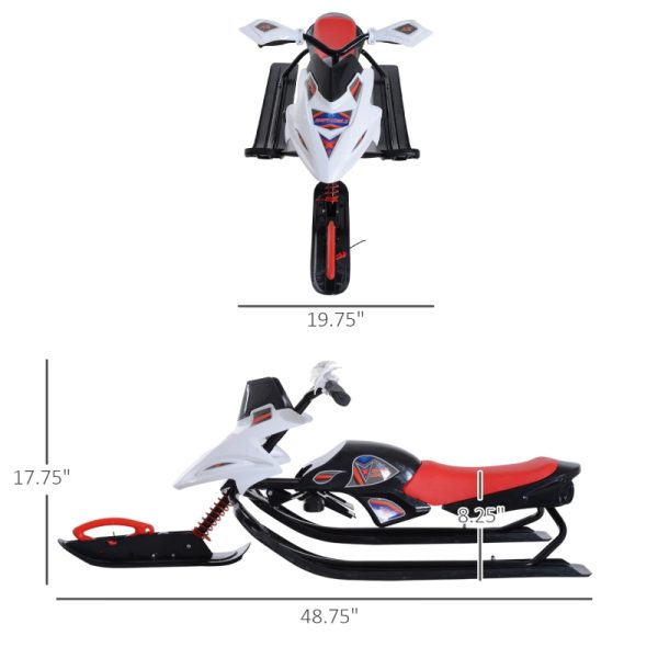 Soozier Snow Racer Sleds for Kids with Padded Rubber Seat - Red & White Online Sale