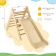 2-in-1 Wooden Triangle Climber Set with Gradient Adjustable Slide-Natural Supply