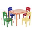 5pc Kids Pine Wood Table & Chairs Set Cheap