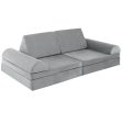 6 Pieces Convertible Kids Sofa Playset with Zipper-Gray Cheap