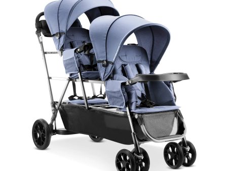 (Floor Model) Big Caboose Triple Stroller - Slate Discount