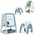 2-in-1 Kids Easel, Desk & Chair Set, Book Rack and Adjustable Art Painting Board Cheap