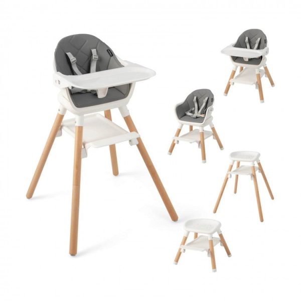 6 in 1 Convertible Highchair with Safety Harness and Removable Tray Online now