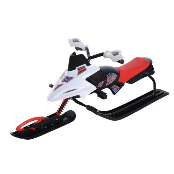 Soozier Snow Racer Sleds for Kids with Padded Rubber Seat - Red & White Online Sale