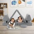 8-Piece Kids Play Couch Sofa with Portable Handle-Gray Sale