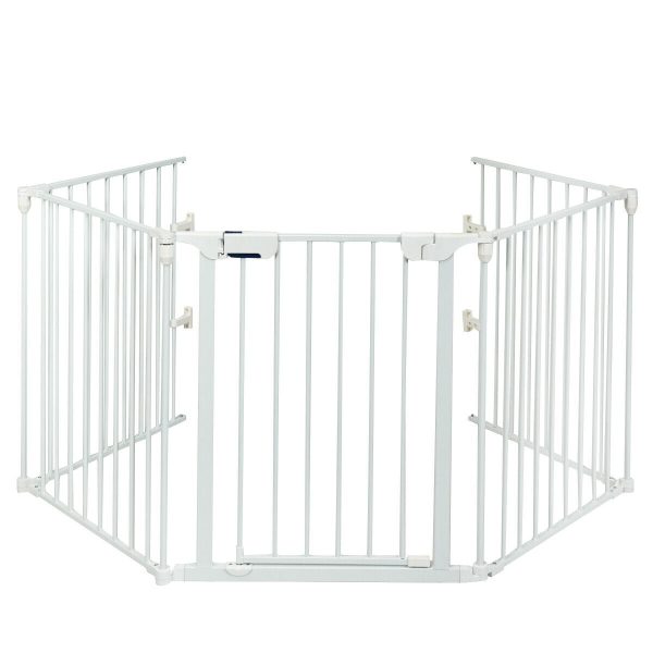 5 Panel Adjustable Baby Gate - White Sale