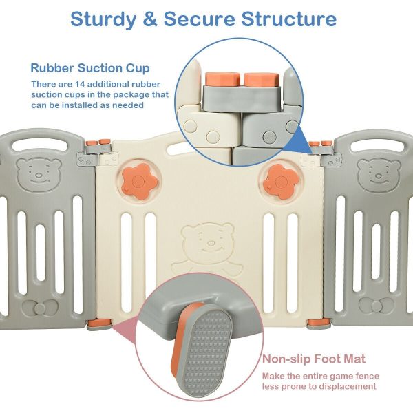 14 Panel Foldable Kids Playpen & Activity Center Online Sale