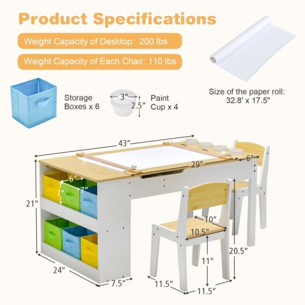 2-in1 Children Art Activity and Drawing Table Discount