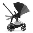 ePriam Smart Electric Stroller with Free Carry Cot - Chrome Frame   Black Hot on Sale