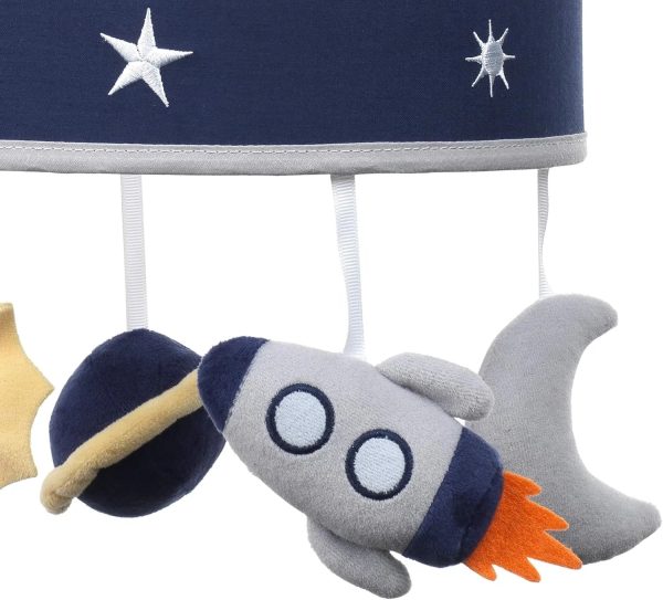 Milky Way Musical Baby Crib Mobile - Blue Gray Modern Celestial Online Sale