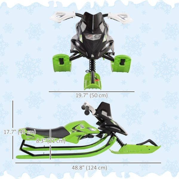 Soozier Snow Racer Sleds for Kids with Padded Rubber Seat - Green & Black For Discount