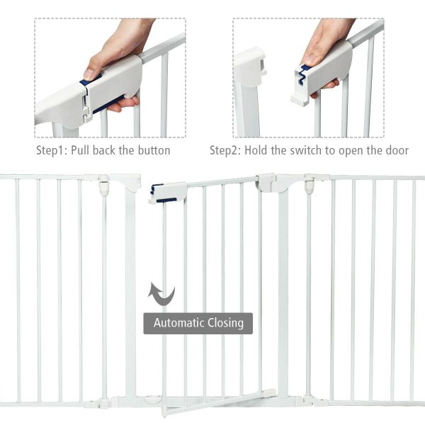 5 Panel Adjustable Baby Gate - White Sale