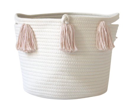 Blush Tassel Basket - Medium Cheap