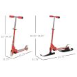 2 in 1 Design Snow Scooter and Wheeled Scooter- Red Hot on Sale