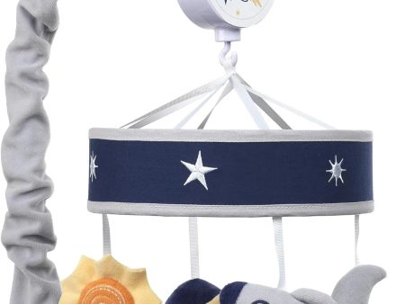 Milky Way Musical Baby Crib Mobile - Blue Gray Modern Celestial Online Sale