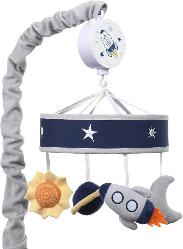 Milky Way Musical Baby Crib Mobile - Blue Gray Modern Celestial Online Sale