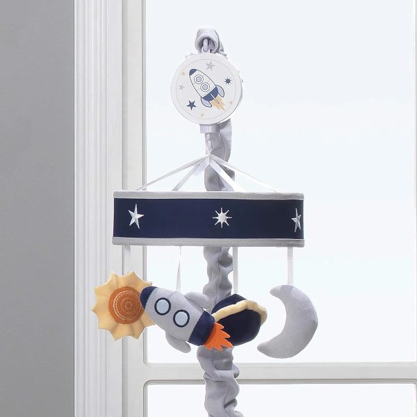 Milky Way Musical Baby Crib Mobile - Blue Gray Modern Celestial Online Sale