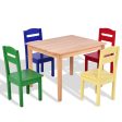 5pc Kids Pine Wood Table & Chairs Set Cheap