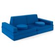 8-Piece Kids Play Couch Sofa with Portable Handle-Blue Discount