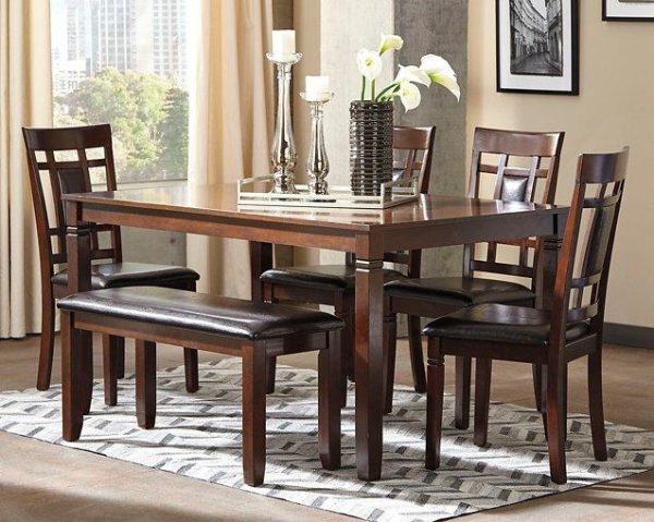 Bennox Dining Table and Chairs with Bench (Set of 6) on Sale