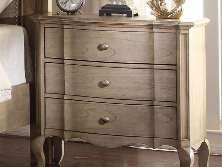 Acme Chelmsford 3-Drawer Nightstand in Antique Taupe 26053 on Sale