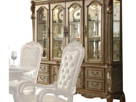 Acme Dresden Buffet w  Hutch in Gold Patina 63155 Cheap