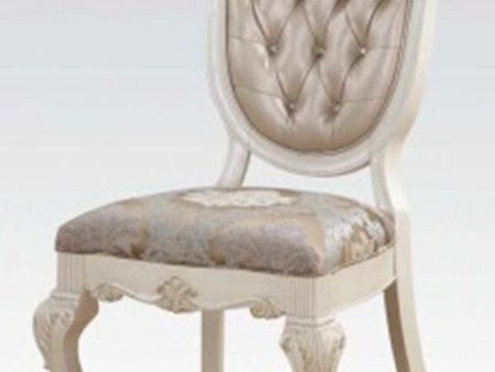 Acme Chantelle Side Chair in Rose Gold and Pearl White (Set of 2) 63542 Sale