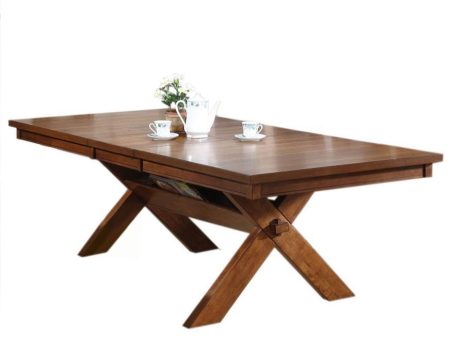 Acme Apollo Trestle Base Rectangular Dining Table in Walnut 70000 Cheap