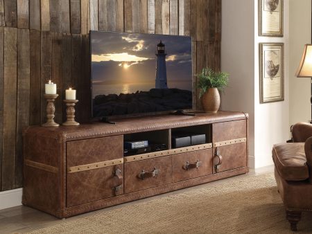 Aberdeen Retro Brown Top Grain Leather TV Stand Online