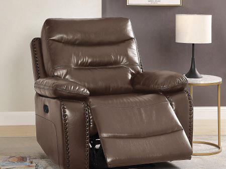 Aashi Brown Leather-Gel Match Recliner (Motion) Fashion