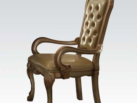 Acme Dresden Arm Chair in Gold Patina (Set of 2) 63154 Online now