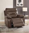 Aashi Brown Leather-Gel Match Recliner (Power Motion) on Sale