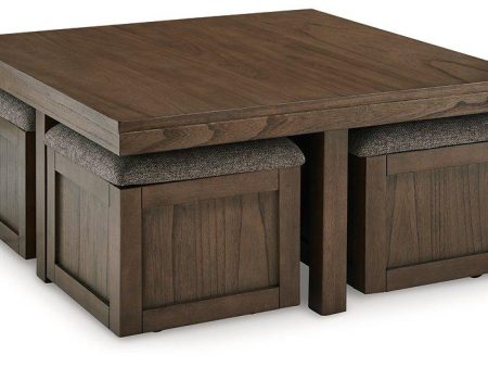 Boardernest Coffee Table with 4 Stools For Discount