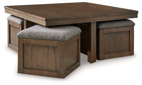 Boardernest Coffee Table with 4 Stools For Discount