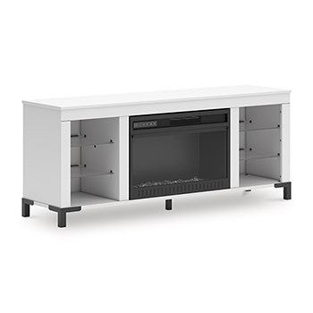 Brollevi 60  TV Stand with Electric Fireplace For Cheap