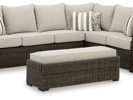 Brook Ranch Outdoor Sofa Sectional Bench with Cushion (Set of 3) on Sale