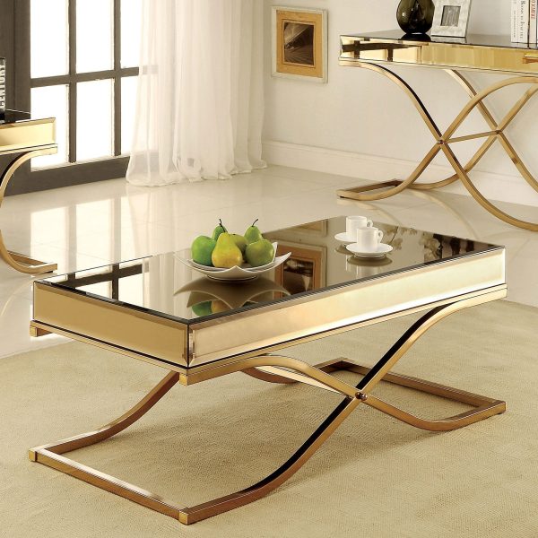 SUNDANCE Brass Coffee Table, Brass Discount