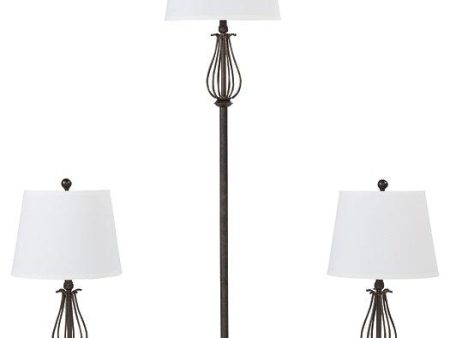 Brycestone Floor Lamp with 2 Table Lamps For Discount