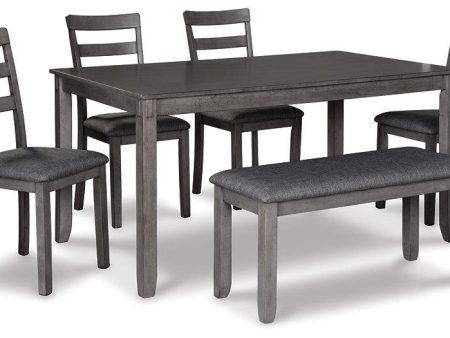 Bridson Dining Table and Chairs with Bench (Set of 6) For Cheap