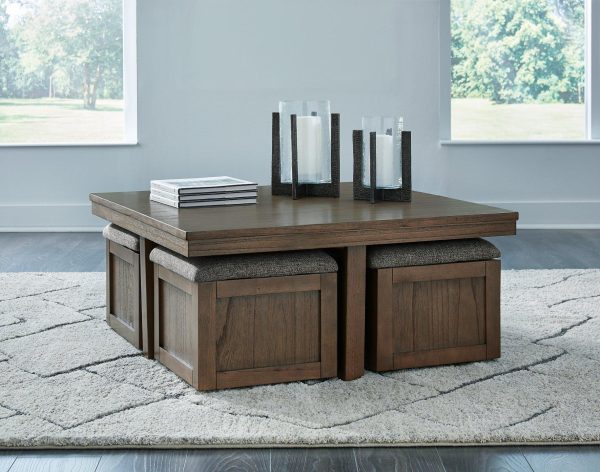 Boardernest Coffee Table with 4 Stools For Discount