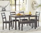 Bridson Dining Table and Chairs with Bench (Set of 6) For Cheap