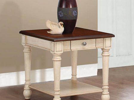 l Dark Brown Antique White End Table Sale