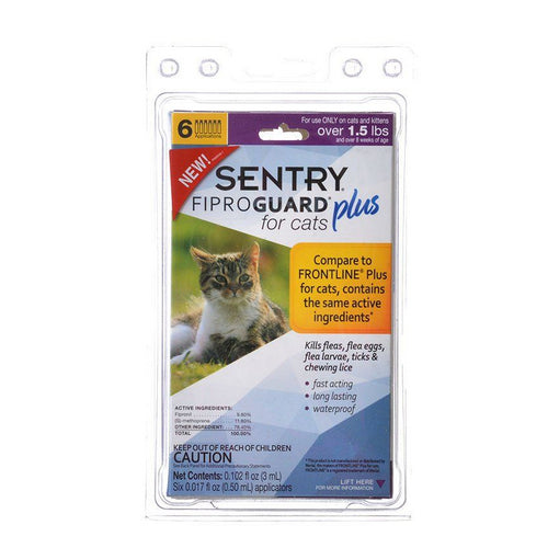 Fiproguard Plus for Cats & Kittens 6 Applications - (Cats over 1.5 lbs) by Sentry Supply